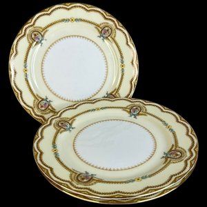 3 Vintage Noritake China Serena Salad Plates 7 5/8” Floral 3840‎ Made Japan Flaw